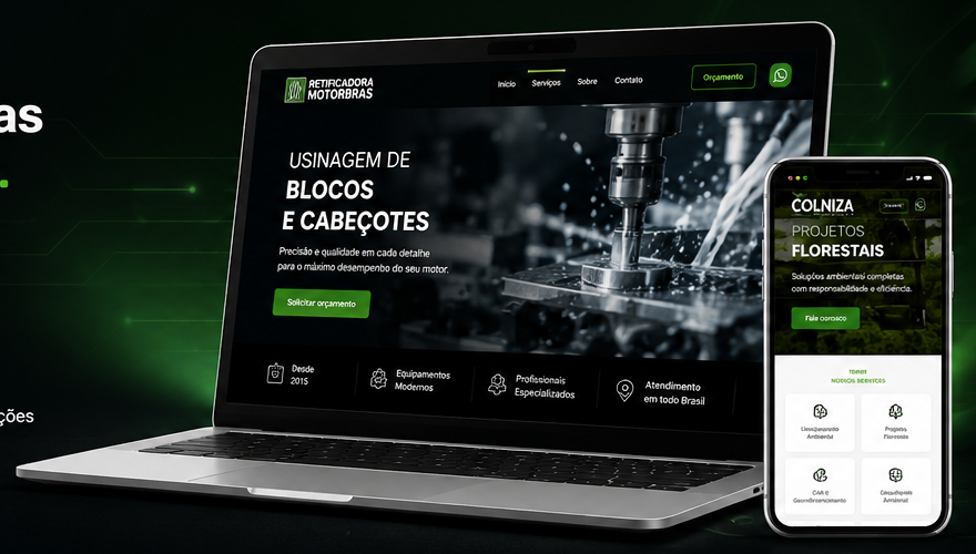 Projetos digitais SPACE TECH apresentados em notebook e smartphone